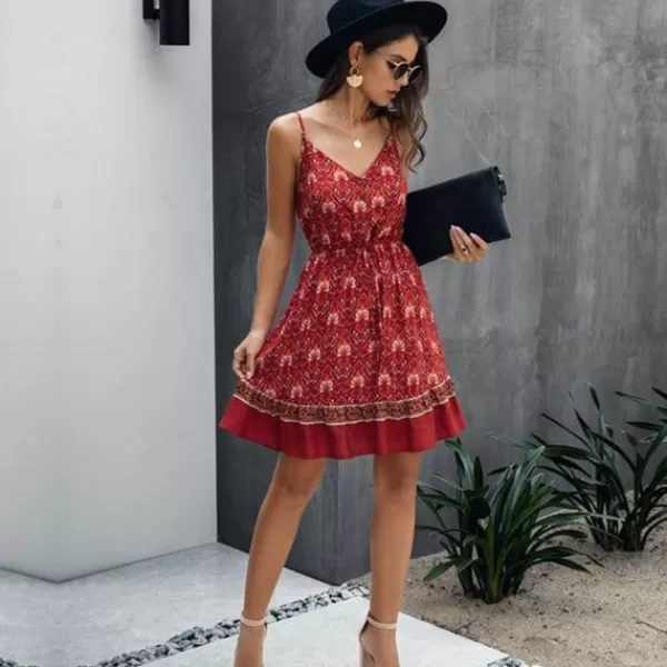 Princesse Fleurie Robe Rouge Fleurie Vintage Flash Sale